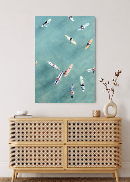 Cuadro Decorativo Mural Sin Marco 5mm - Surf, Playa, Tabla, Olas y Arena IX
