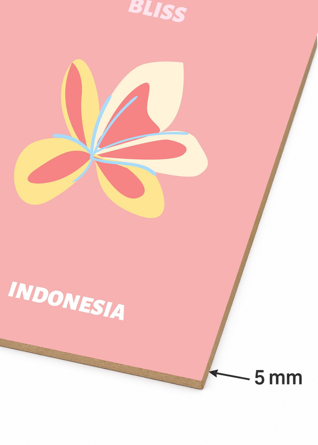 Cuadro Decorativo Mural Sin Marco 5mm - Travel, Bali, Indonesia, Flor Rosa