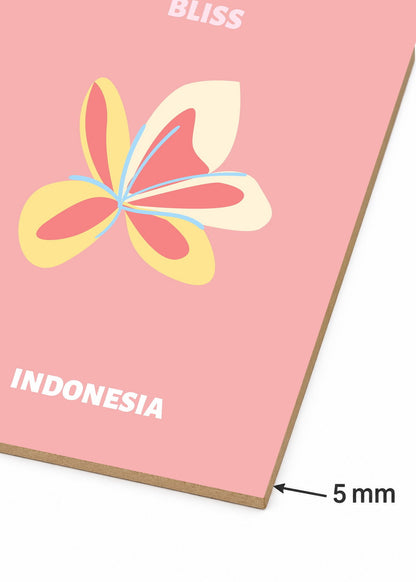 Cuadro Decorativo Mural Sin Marco 5mm - Travel, Bali, Indonesia, Flor Rosa