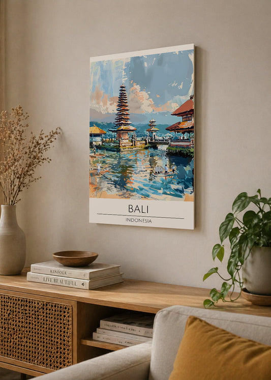 Cuadro Decorativo Mural Sin Marco 5mm - Travel, Bali, Indonesia, Ilustración Templo