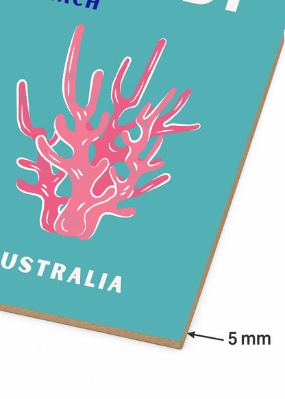 Cuadro Decorativo Mural Sin Marco 5mm - Travel, Bondi, Australia, Coral Blanco