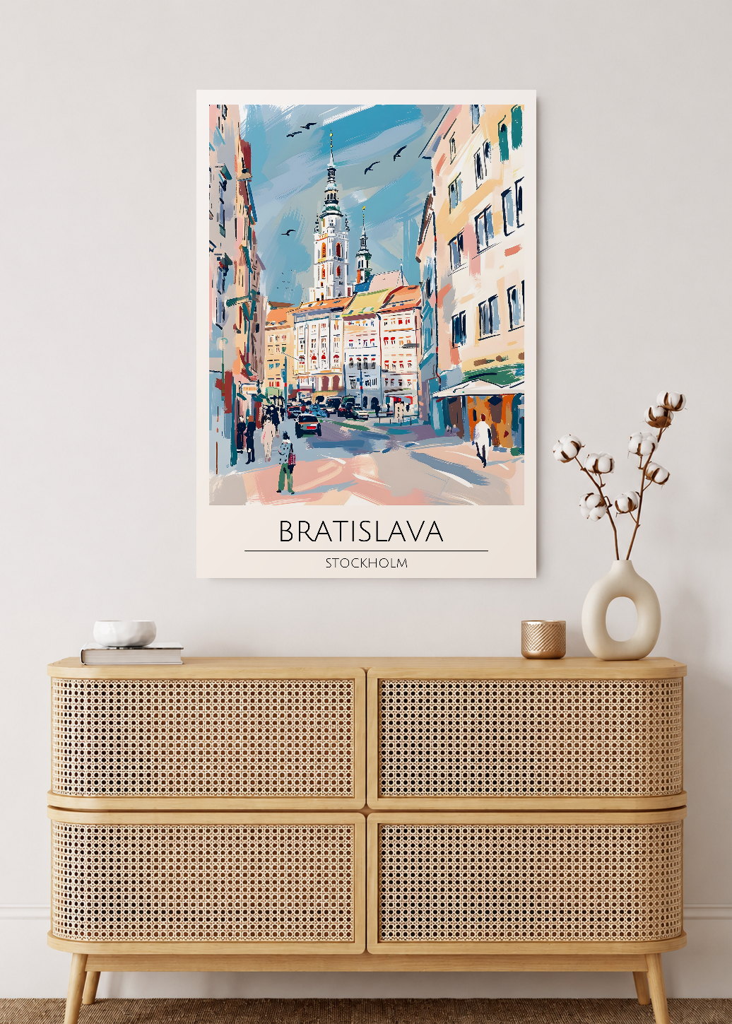 Cuadro Decorativo Mural Sin Marco 5mm - Travel, Bratislava, Eslovaquia, Ilustración Ciudad