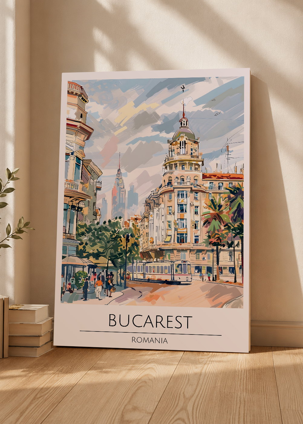 Cuadro Decorativo Mural Sin Marco 5mm - Travel, Bucarest, Rumania, Ilustración Ciudad