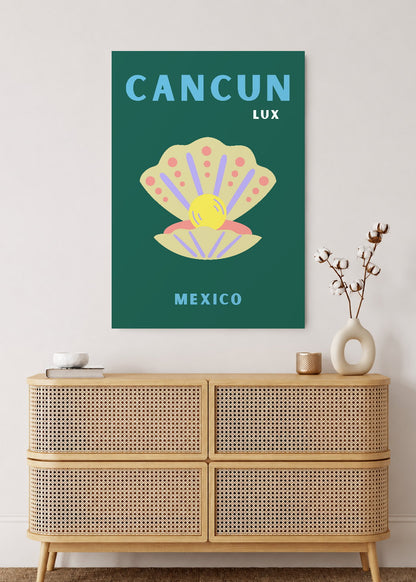 Cuadro Decorativo Mural Sin Marco 5mm - Travel, Cancún, México, Ostra Verde Oscuro