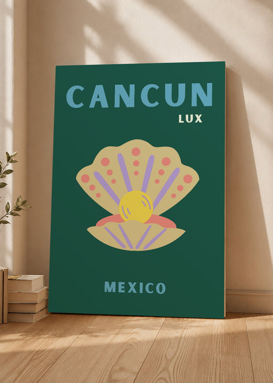 Cuadro Decorativo Mural Sin Marco 5mm - Travel, Cancún, México, Ostra Verde Oscuro