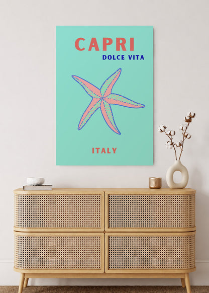 Cuadro Decorativo Mural Sin Marco 5mm - Travel, Capri, Italia, Estrella Mar Menta