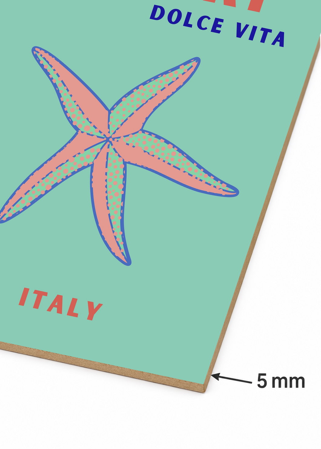 Cuadro Decorativo Mural Sin Marco 5mm - Travel, Capri, Italia, Estrella Mar Menta