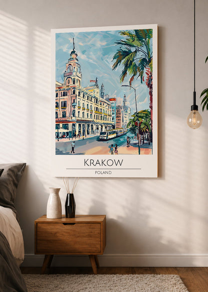 Cuadro Decorativo Mural Sin Marco 5mm - Travel, Cracovia, Polonia, Ilustración Ciudad