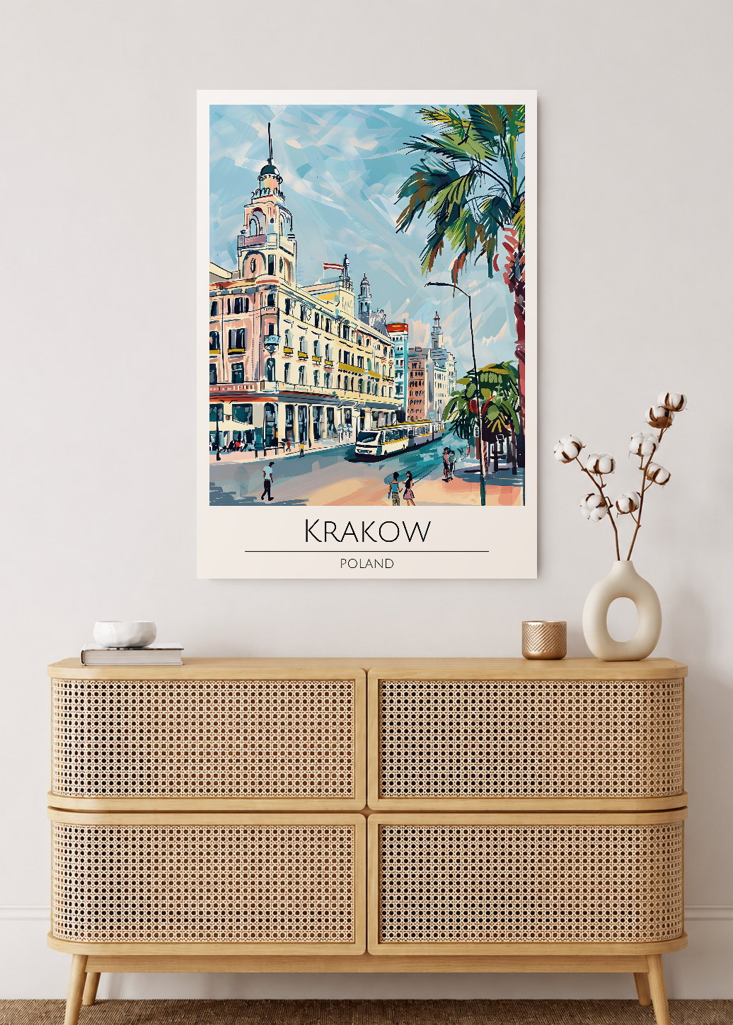 Cuadro Decorativo Mural Sin Marco 5mm - Travel, Cracovia, Polonia, Ilustración Ciudad