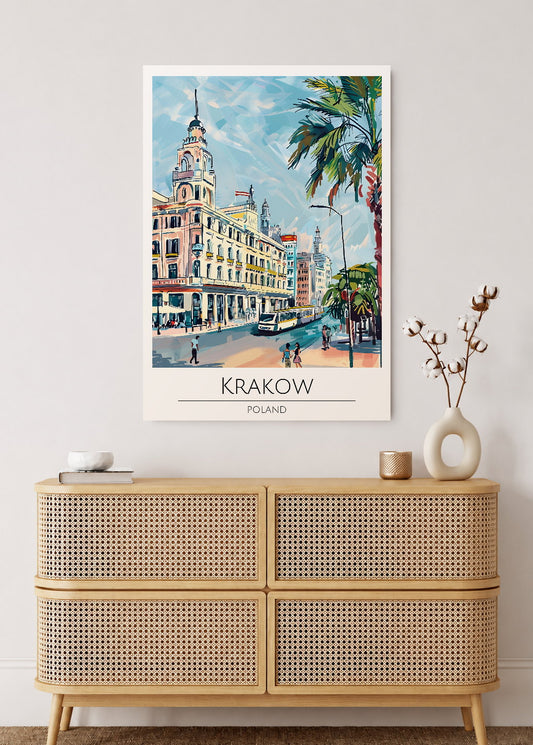 Cuadro Decorativo Mural Sin Marco 5mm - Travel, Cracovia, Polonia, Ilustración Ciudad