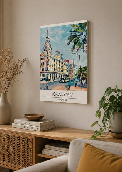 Cuadro Decorativo Mural Sin Marco 5mm - Travel, Cracovia, Polonia, Ilustración Ciudad