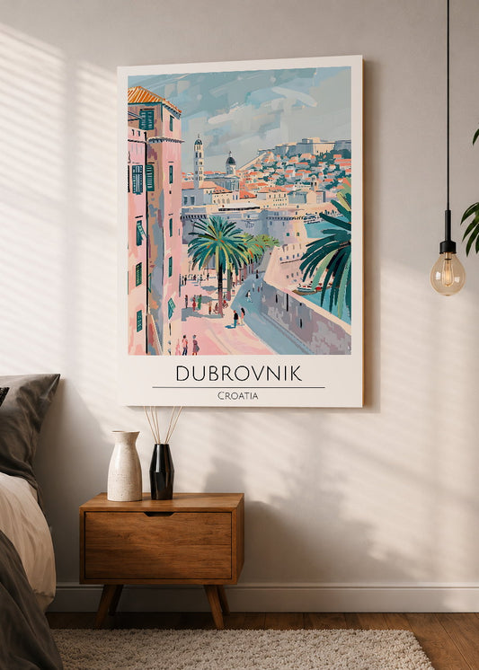 Cuadro Decorativo Mural Sin Marco 5mm - Travel, Dubrovnik, Croacia, Ilustración Ciudad