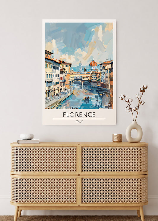 Cuadro Decorativo Mural Sin Marco 5mm - Travel, Florencia, Italia, Ilustración Ponte Vecchio