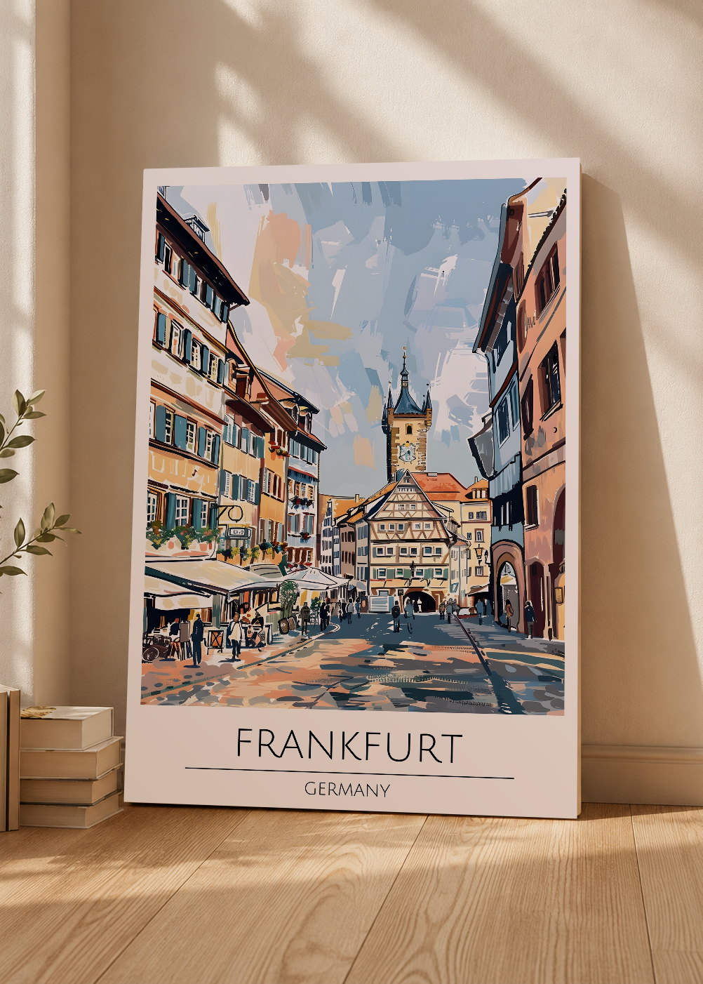 Cuadro Decorativo Mural Sin Marco 5mm - Travel, Frankfurt, Alemania, Ilustración Ciudad