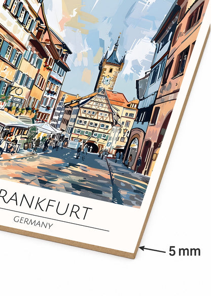 Cuadro Decorativo Mural Sin Marco 5mm - Travel, Frankfurt, Alemania, Ilustración Ciudad