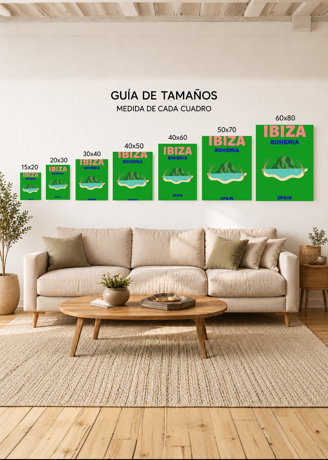Cuadro Decorativo Mural Sin Marco 5mm - Travel, Ibiza, España, Isla Verde II