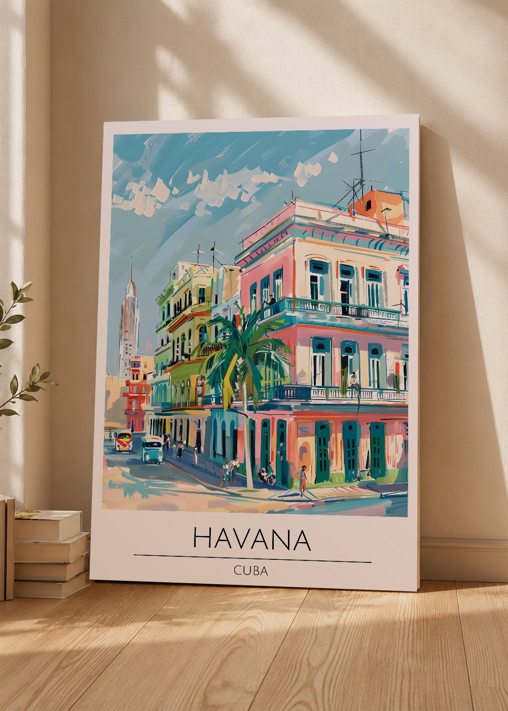 Cuadro Decorativo Mural Sin Marco 5mm - Travel, La Habana, Cuba, Ilustración Ciudad