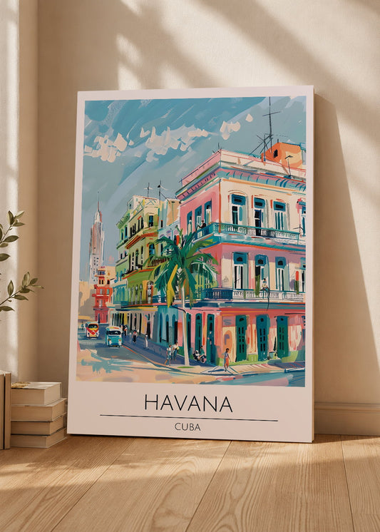 Cuadro Decorativo Mural Sin Marco 5mm - Travel, La Habana, Cuba, Ilustración Ciudad