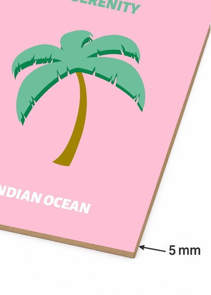 Cuadro Decorativo Mural Sin Marco 5mm - Travel, Maldivas, Palmera Rosa