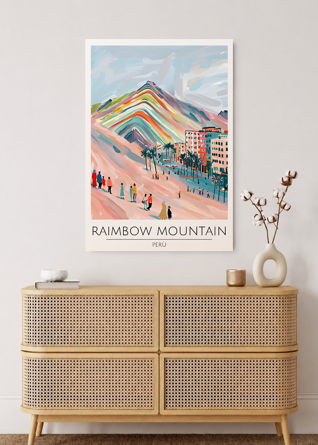 Cuadro Decorativo Mural Sin Marco 5mm - Travel, Montaña, Perú, Arcoíris Ilustración