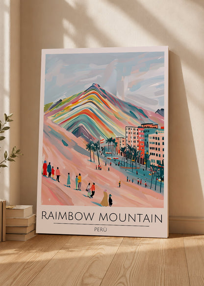 Cuadro Decorativo Mural Sin Marco 5mm - Travel, Montaña, Perú, Arcoíris Ilustración