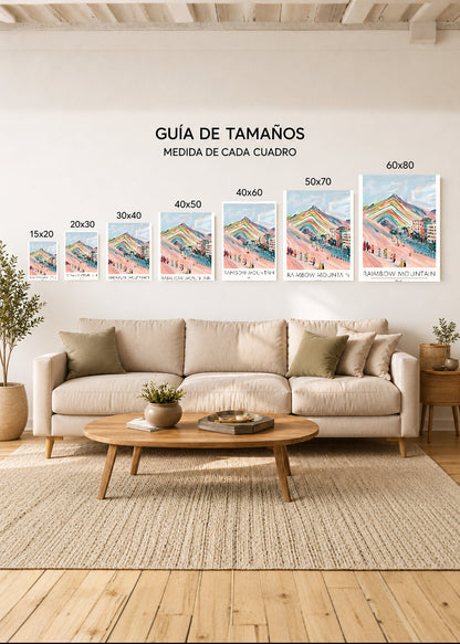 Cuadro Decorativo Mural Sin Marco 5mm - Travel, Montaña, Perú, Arcoíris Ilustración