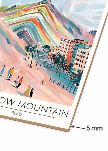 Cuadro Decorativo Mural Sin Marco 5mm - Travel, Montaña, Perú, Arcoíris Ilustración