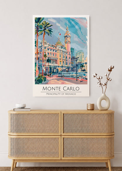 Cuadro Decorativo Mural Sin Marco 5mm - Travel, Montecarlo, Mónaco, Ilustración Ciudad
