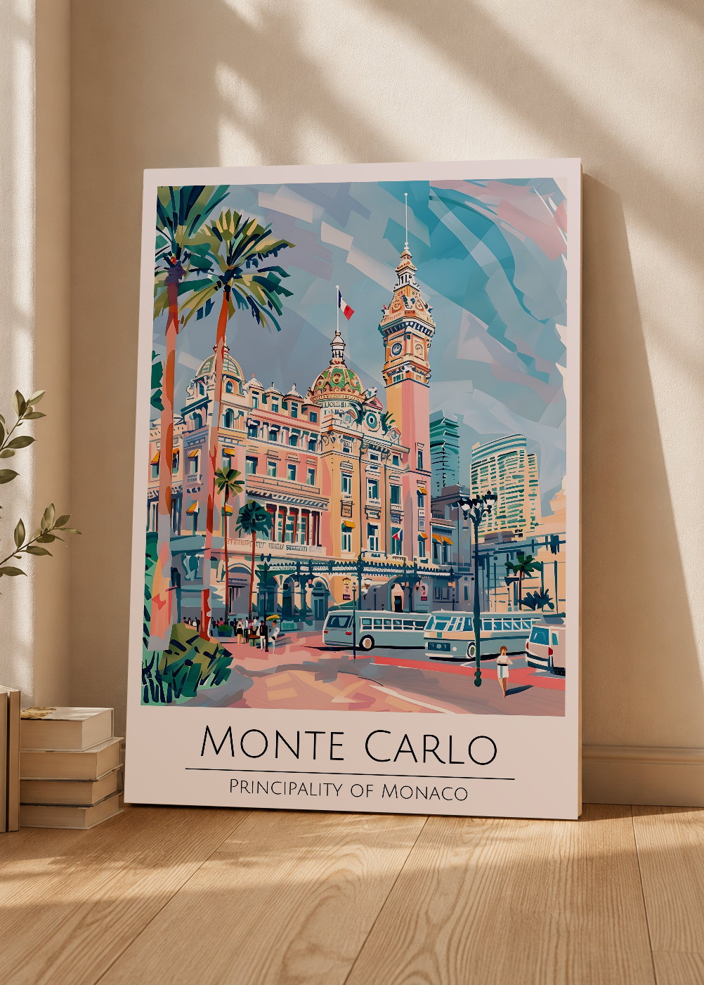 Cuadro Decorativo Mural Sin Marco 5mm - Travel, Montecarlo, Mónaco, Ilustración Ciudad