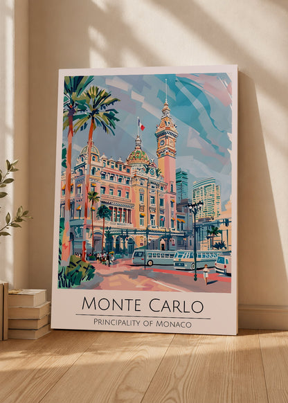 Cuadro Decorativo Mural Sin Marco 5mm - Travel, Montecarlo, Mónaco, Ilustración Ciudad
