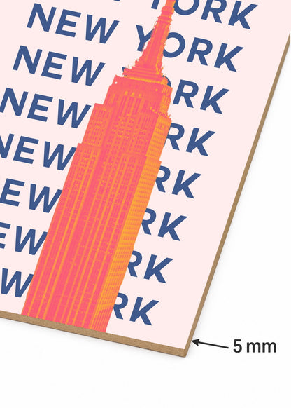 Cuadro Decorativo Mural Sin Marco 5mm - Travel, Nueva York Empire State, USA, Naranja