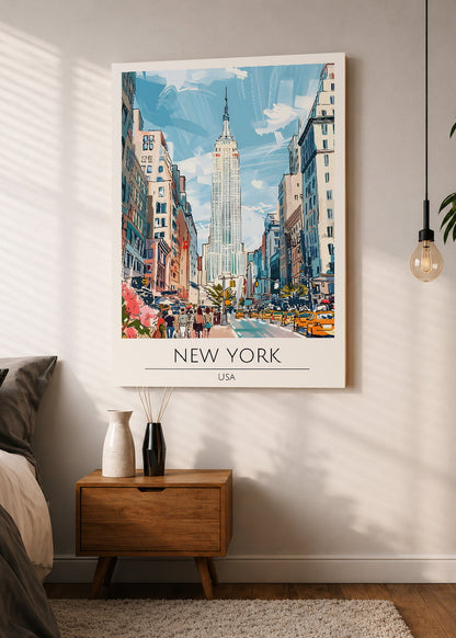 Cuadro Decorativo Mural Sin Marco 5mm - Travel, Nueva York, USA, Ilustración Flatiron