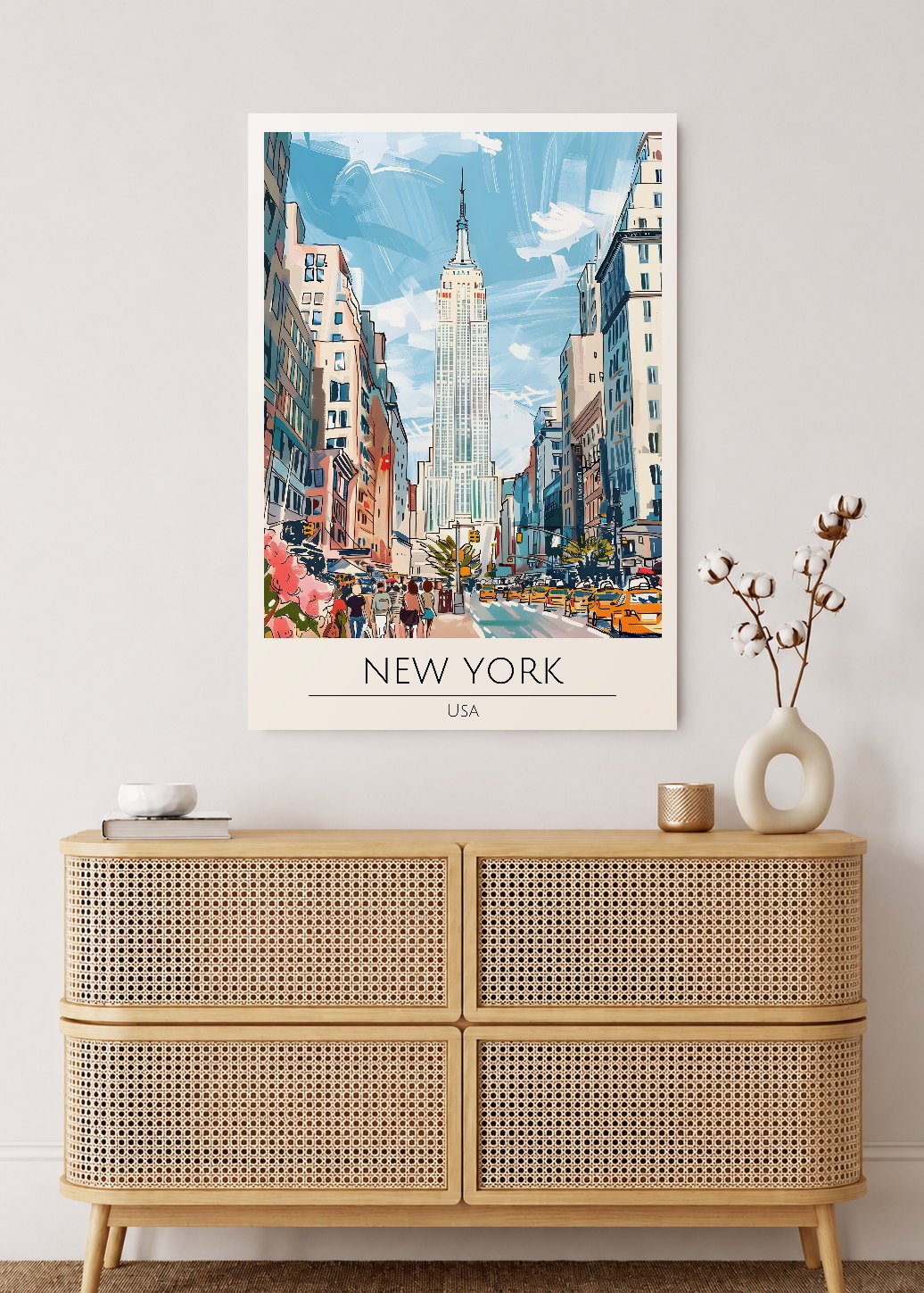 Cuadro Decorativo Mural Sin Marco 5mm - Travel, Nueva York, USA, Ilustración Flatiron
