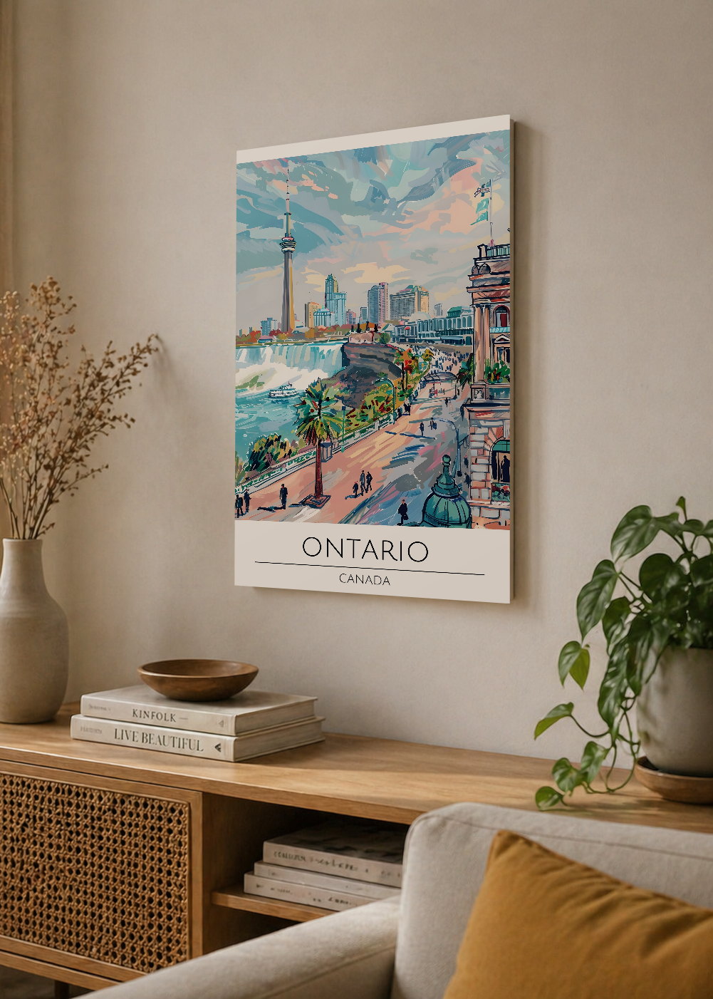 Cuadro Decorativo Mural Sin Marco 5mm - Travel, Ontario Canada, Ilustración Ciudad