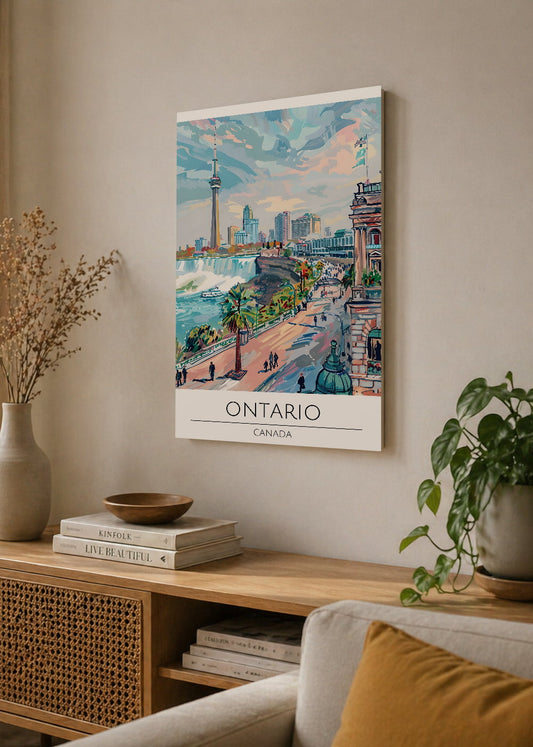 Cuadro Decorativo Mural Sin Marco 5mm - Travel, Ontario Canada, Ilustración Ciudad