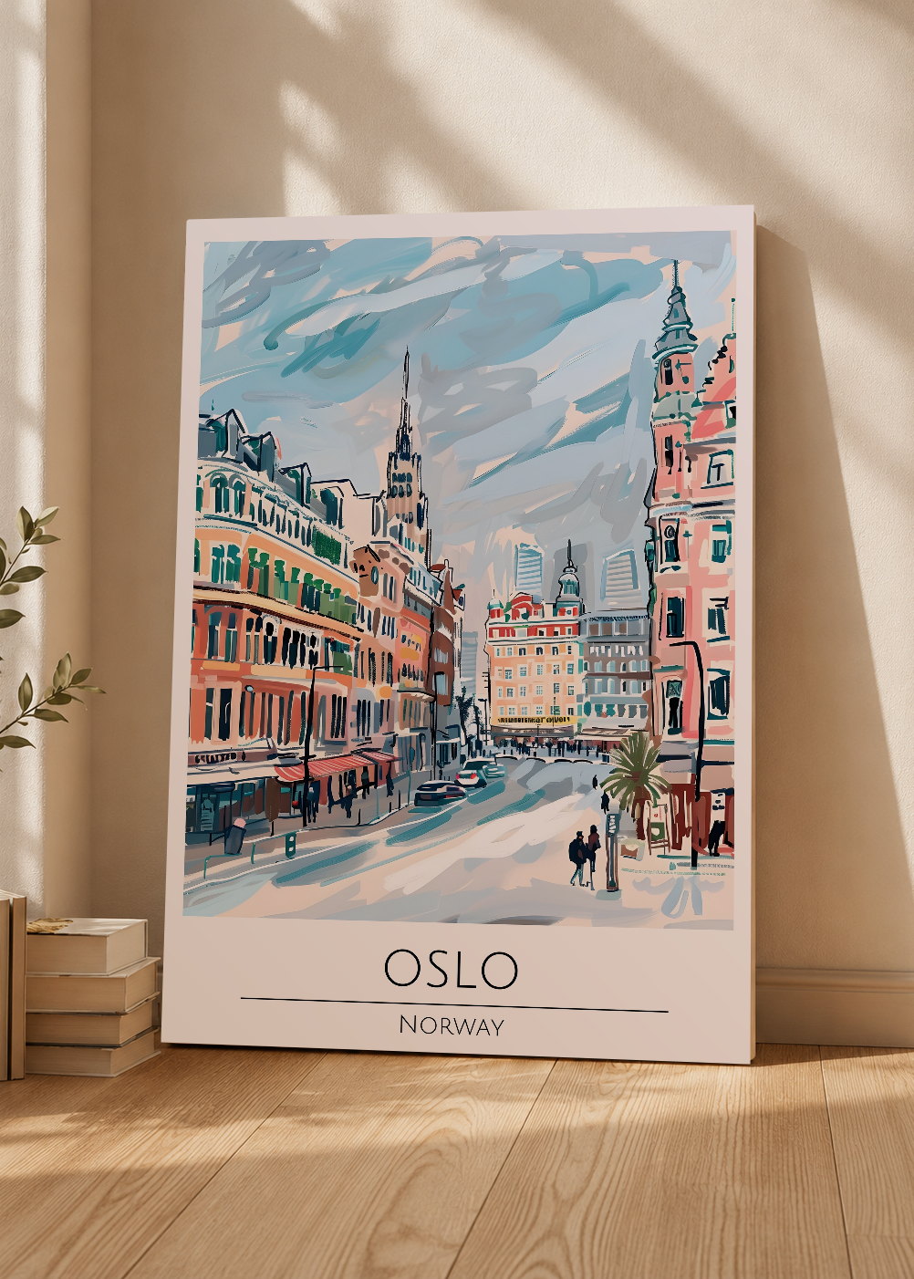 Cuadro Decorativo Mural Sin Marco 5mm - Travel, Oslo, Noruega, Ilustración Ciudad