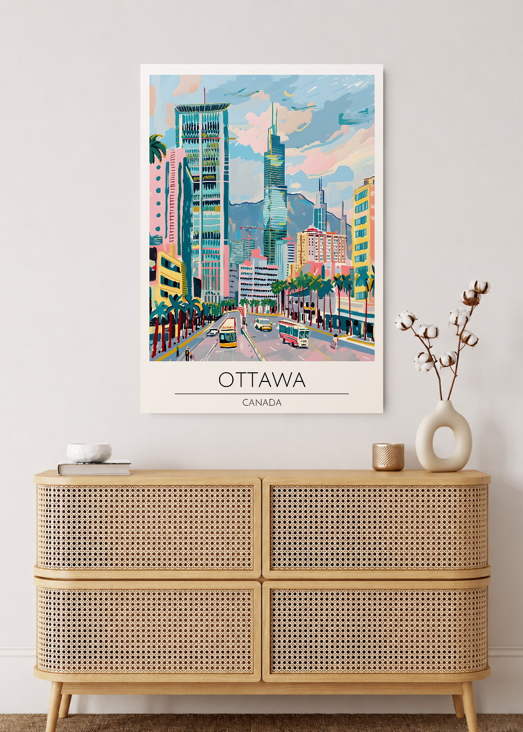 Cuadro Decorativo Mural Sin Marco 5mm - Travel, Ottawa, Canada, Ilustración Ciudad