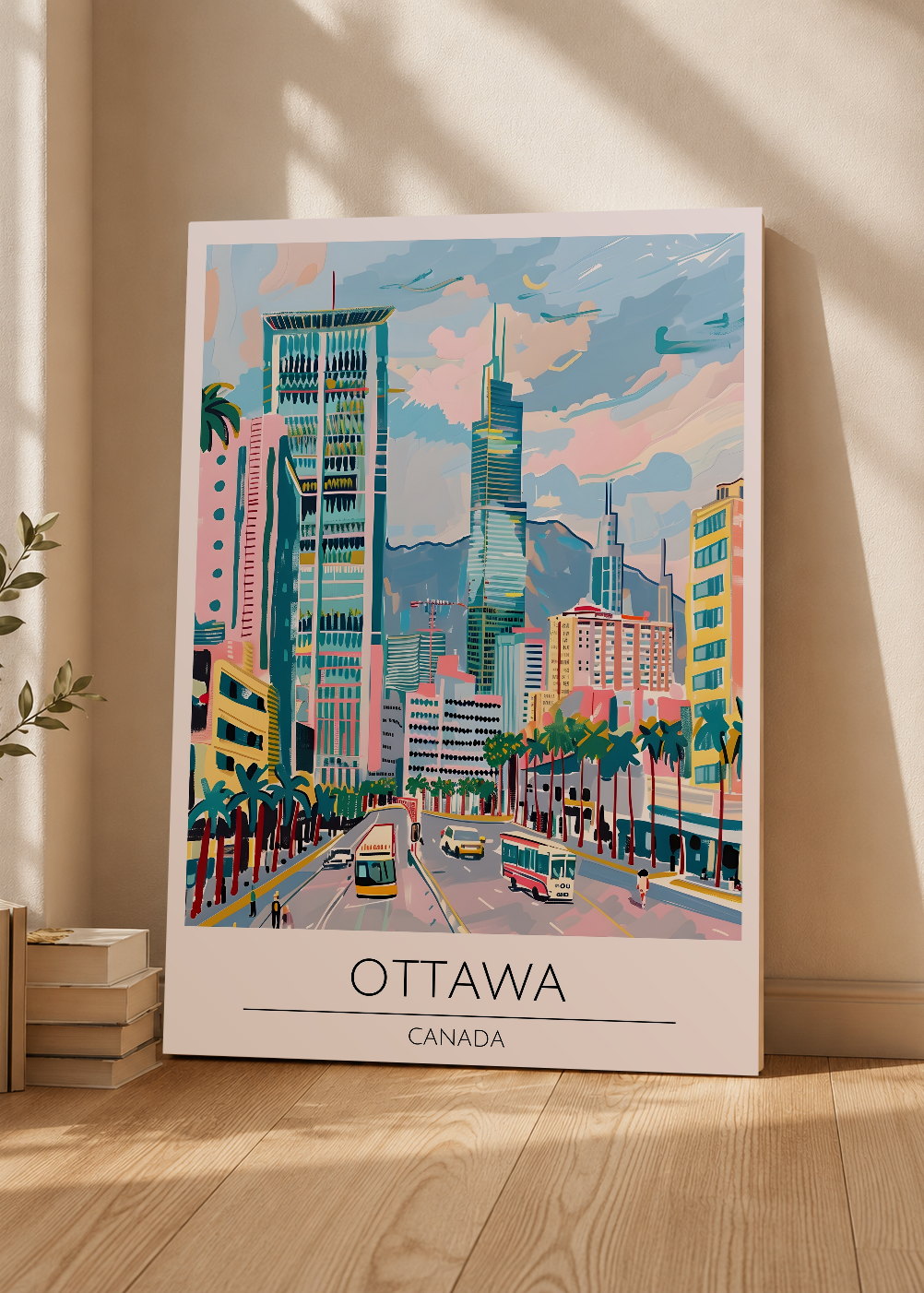 Cuadro Decorativo Mural Sin Marco 5mm - Travel, Ottawa, Canada, Ilustración Ciudad