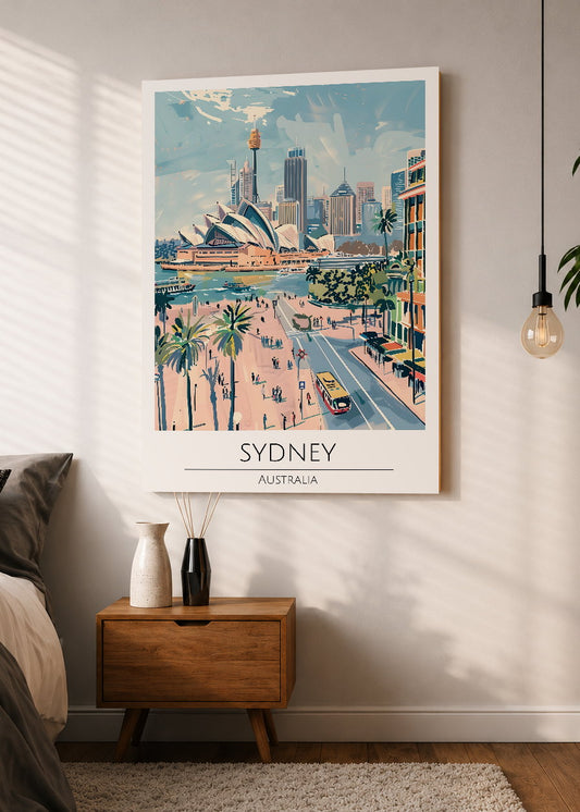 Cuadro Decorativo Mural Sin Marco 5mm - Travel, Sydney, Australia, Ilustración Opera
