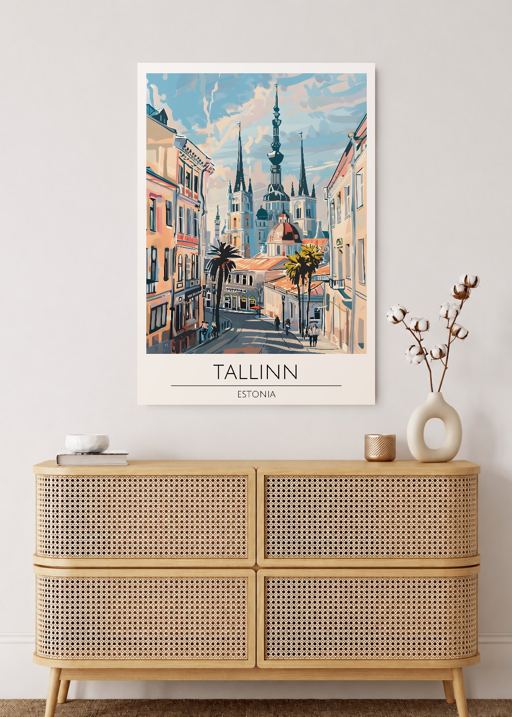 Cuadro Decorativo Mural Sin Marco 5mm - Travel, Tallinn, Estonia, Ilustración Ciudad