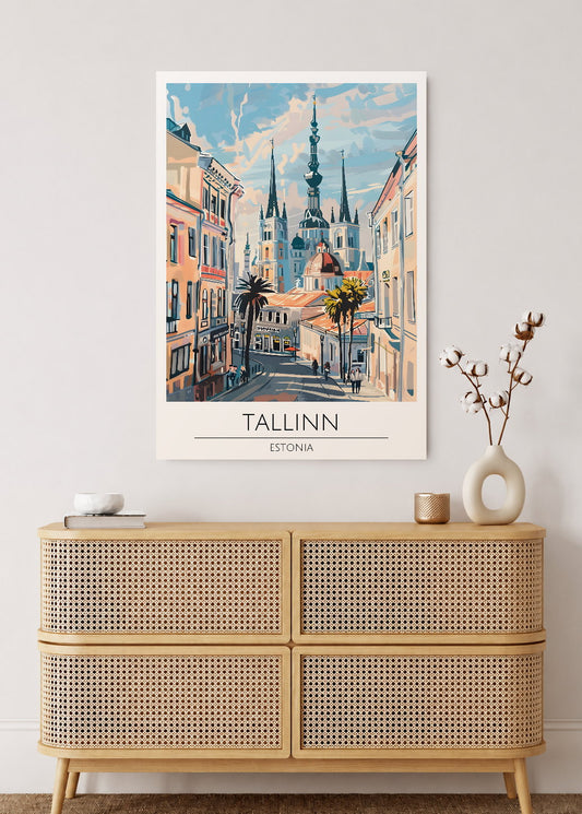 Cuadro Decorativo Mural Sin Marco 5mm - Travel, Tallinn, Estonia, Ilustración Ciudad