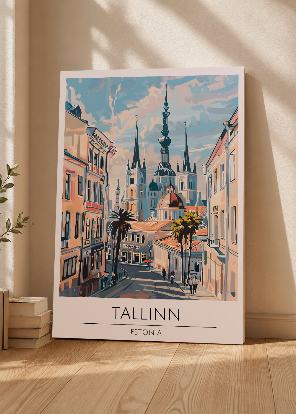 Cuadro Decorativo Mural Sin Marco 5mm - Travel, Tallinn, Estonia, Ilustración Ciudad