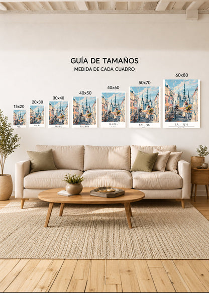 Cuadro Decorativo Mural Sin Marco 5mm - Travel, Tallinn, Estonia, Ilustración Ciudad