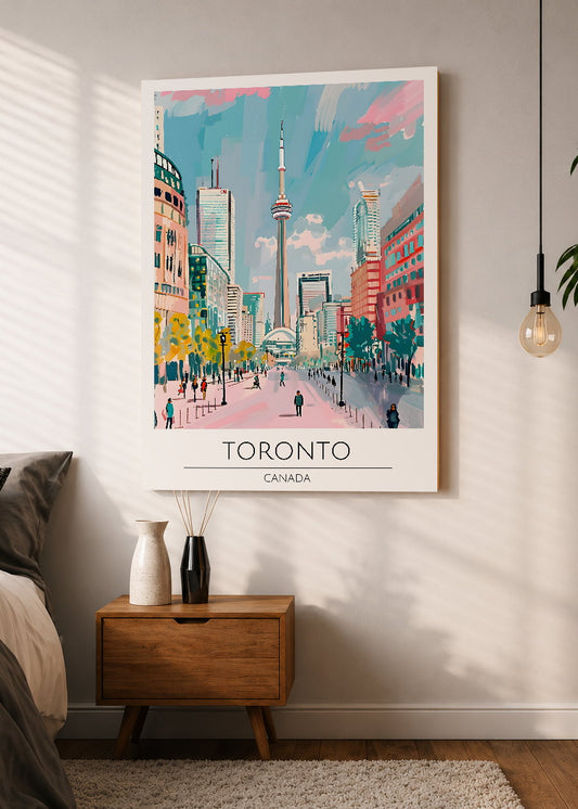 Cuadro Decorativo Mural Sin Marco 5mm - Travel, Toronto, Canada, Ilustración Ciudad