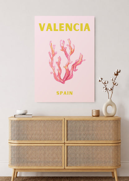 Cuadro Decorativo Mural Sin Marco 5mm - Travel, Valencia, España, Coral Rosa