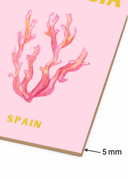 Cuadro Decorativo Mural Sin Marco 5mm - Travel, Valencia, España, Coral Rosa