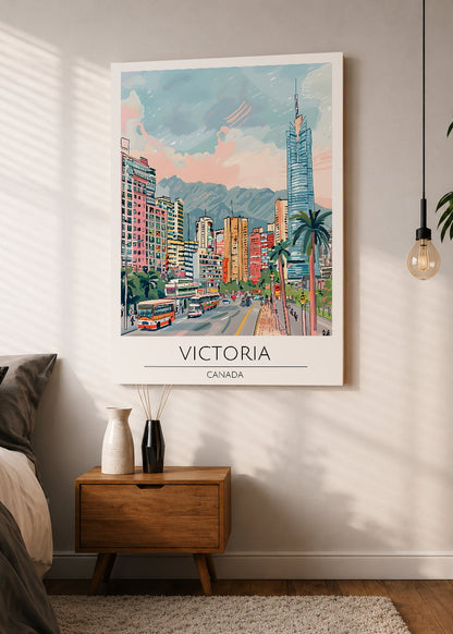 Cuadro Decorativo Mural Sin Marco 5mm - Travel, Victoria Canada, Ilustración Ciudad