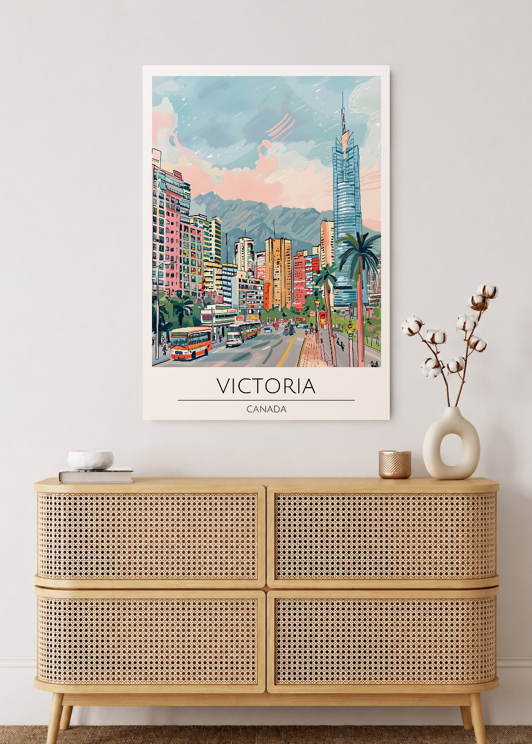 Cuadro Decorativo Mural Sin Marco 5mm - Travel, Victoria Canada, Ilustración Ciudad