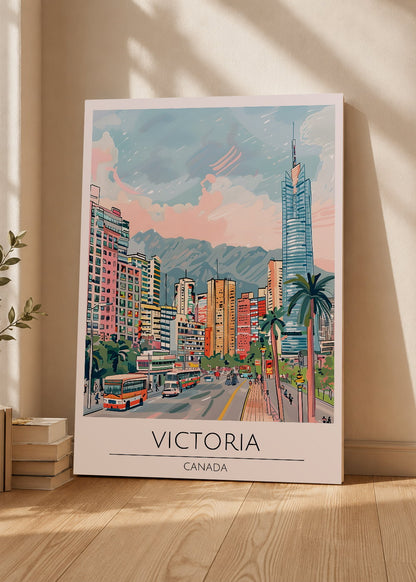 Cuadro Decorativo Mural Sin Marco 5mm - Travel, Victoria Canada, Ilustración Ciudad