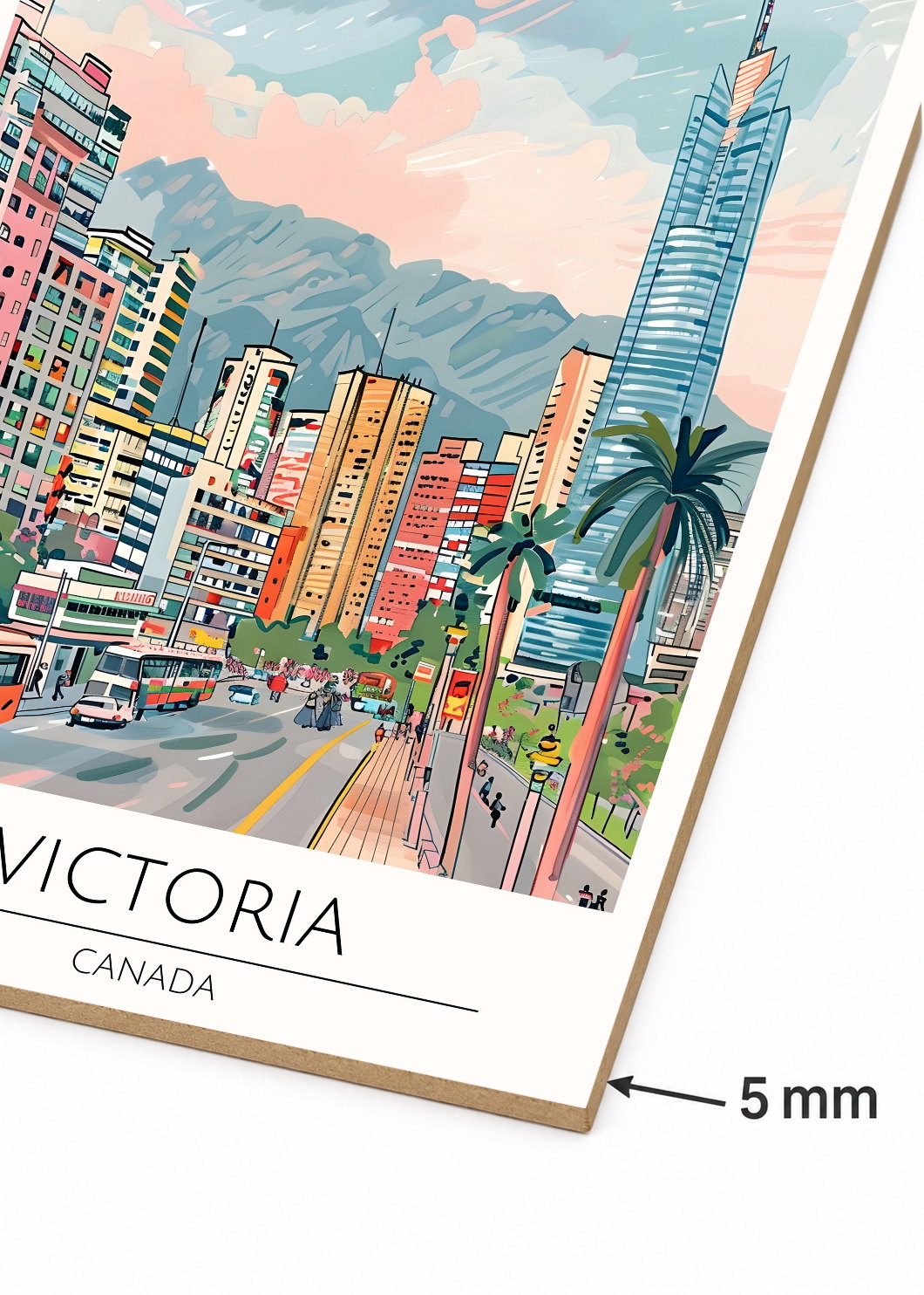 Cuadro Decorativo Mural Sin Marco 5mm - Travel, Victoria Canada, Ilustración Ciudad
